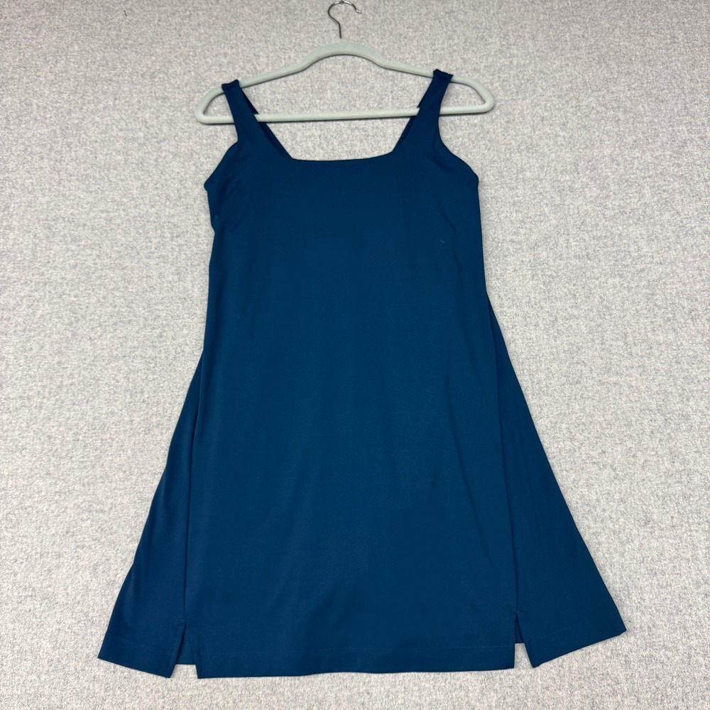 Old Navy Active Powersoft Exercise Dress Small Blue Built-in Bra Shorts Pocket